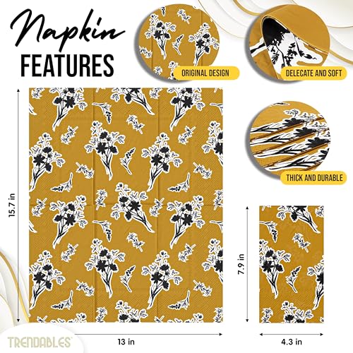 Floral Napkins for Decoupage 100 Pcs 3 Ply Floral Paper Napkins (100 Count)