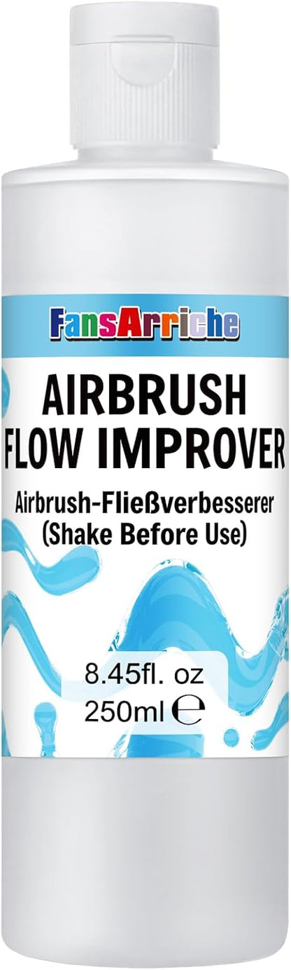 FansArriche Airbrush Flow Improver, 250 ml (8.45 oz) Bottle for Acrylic Airbrush Paints, Reduce Clogs and Improve Acrylic Paint Flows