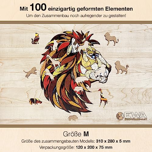Lion M Colorful Wooden Jigsaw Puzzle