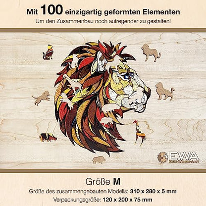 Lion M Colorful Wooden Jigsaw Puzzle