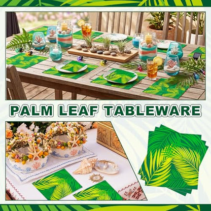 60 Pcs Tropical Palm Leaf Cocktail Napkins 6.5 x 6.5 Inches (60 Count)