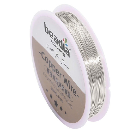 Silver Copper Wire 0.3mm Bead Cord for Bracelet Necklace Charm Beading Jewelry Making 54yard - Crafty Corner