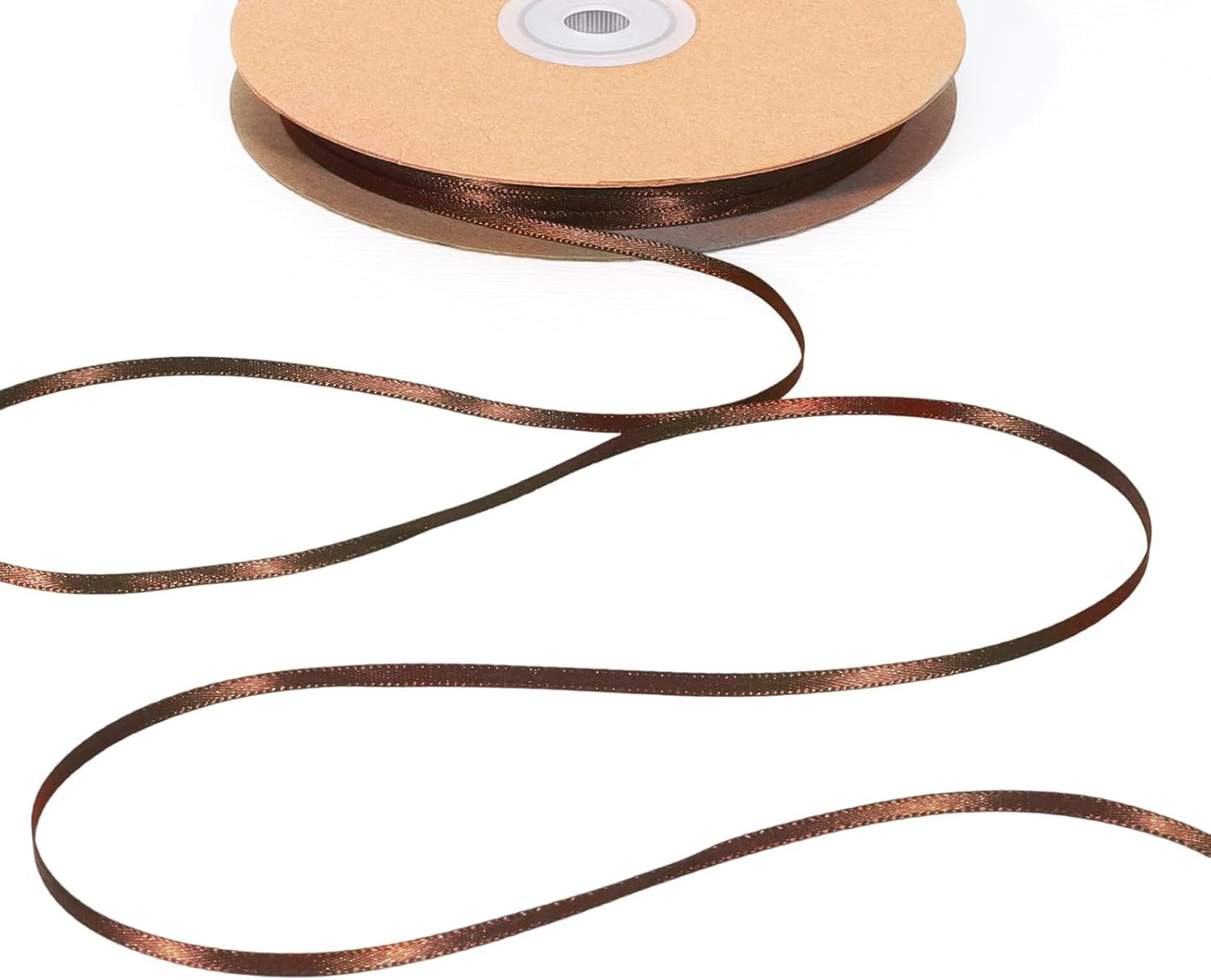 LaRibbons Brown Satin Ribbon 1/8 Inch 100 Yards Thin Luxury Double Faced Firar Brown Silk Ribbon for Flower Bouquet Crafts Gift Wrapping Wedding Christmas Decoration - Crafty Corner