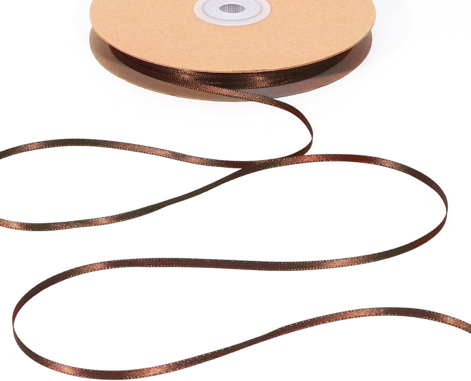 LaRibbons Brown Satin Ribbon 1/8 Inch 100 Yards Thin Luxury Double Faced Firar Brown Silk Ribbon for Flower Bouquet Crafts Gift Wrapping Wedding Christmas Decoration - Crafty Corner