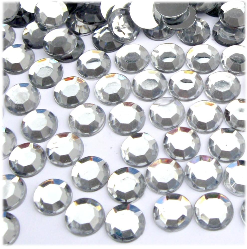 The Crafts Outlet 144pc Loose Flatback Acrylic Rhinestones Round 10mm - Flatback Crystal Clear - Crafty Corner