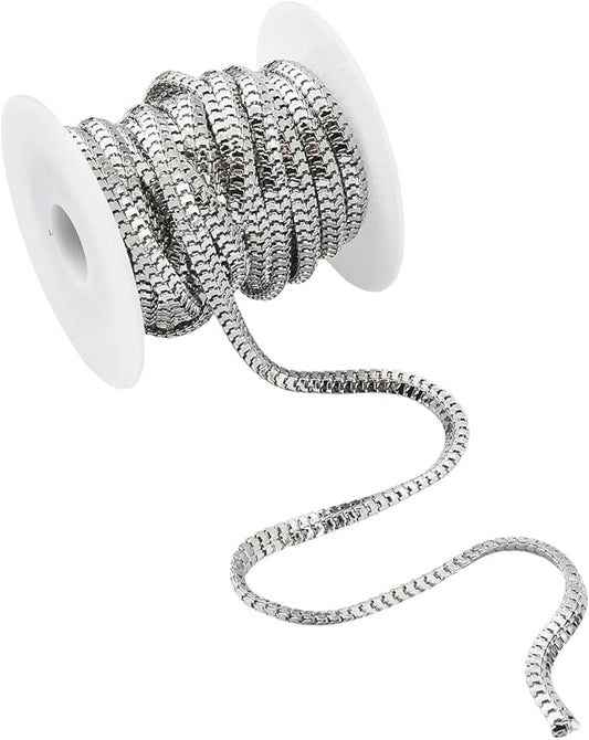 LiQunSweet 16.4 Feet(5m) 304 Stainless Steel Snake Chains Unfinished Snake Chain for Jewelry Making Men Women Bracelet Necklace DIY - 5mm