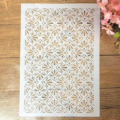 A4 Reusable Geometric Grass Texture Stencil for Painting
