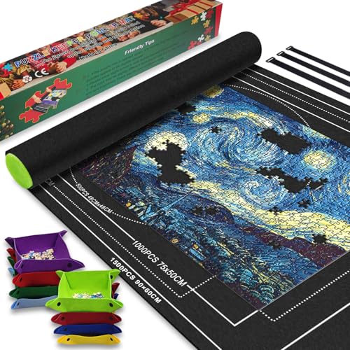 Puzzle Mat Roll Up to 1500 Portable Board Storage for Adults Kids (1500 Count)