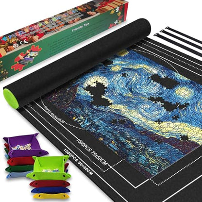 Puzzle Mat Roll Up to 1500 Portable Board Storage for Adults Kids (1500 Count)