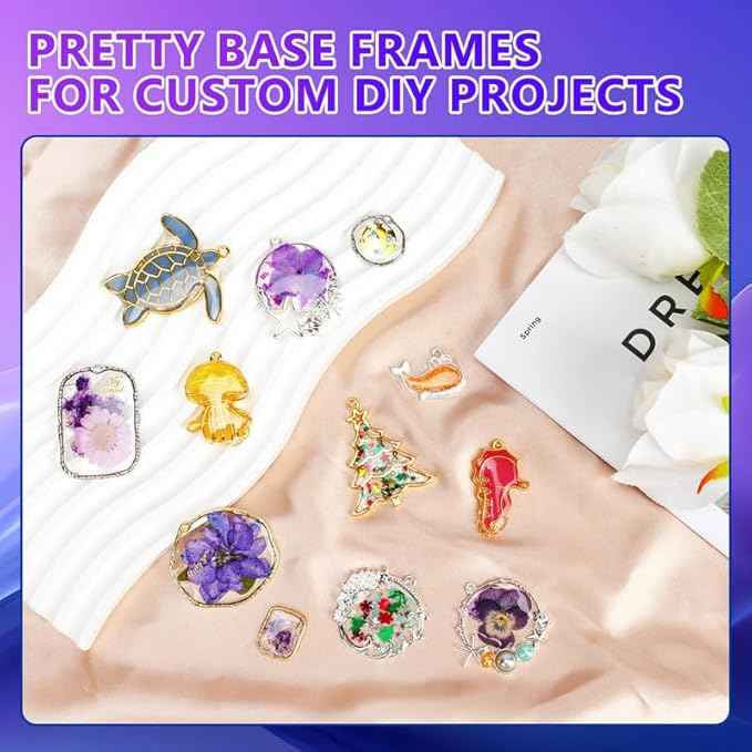 KISREL UV Resin Jewelry Making Kit - 500g Crystal Clear UV Resin, Large Light with 22 Beads and Jewelry Molds, Fast Curing for Keychains, Earring Making, DIY Craft Decorations