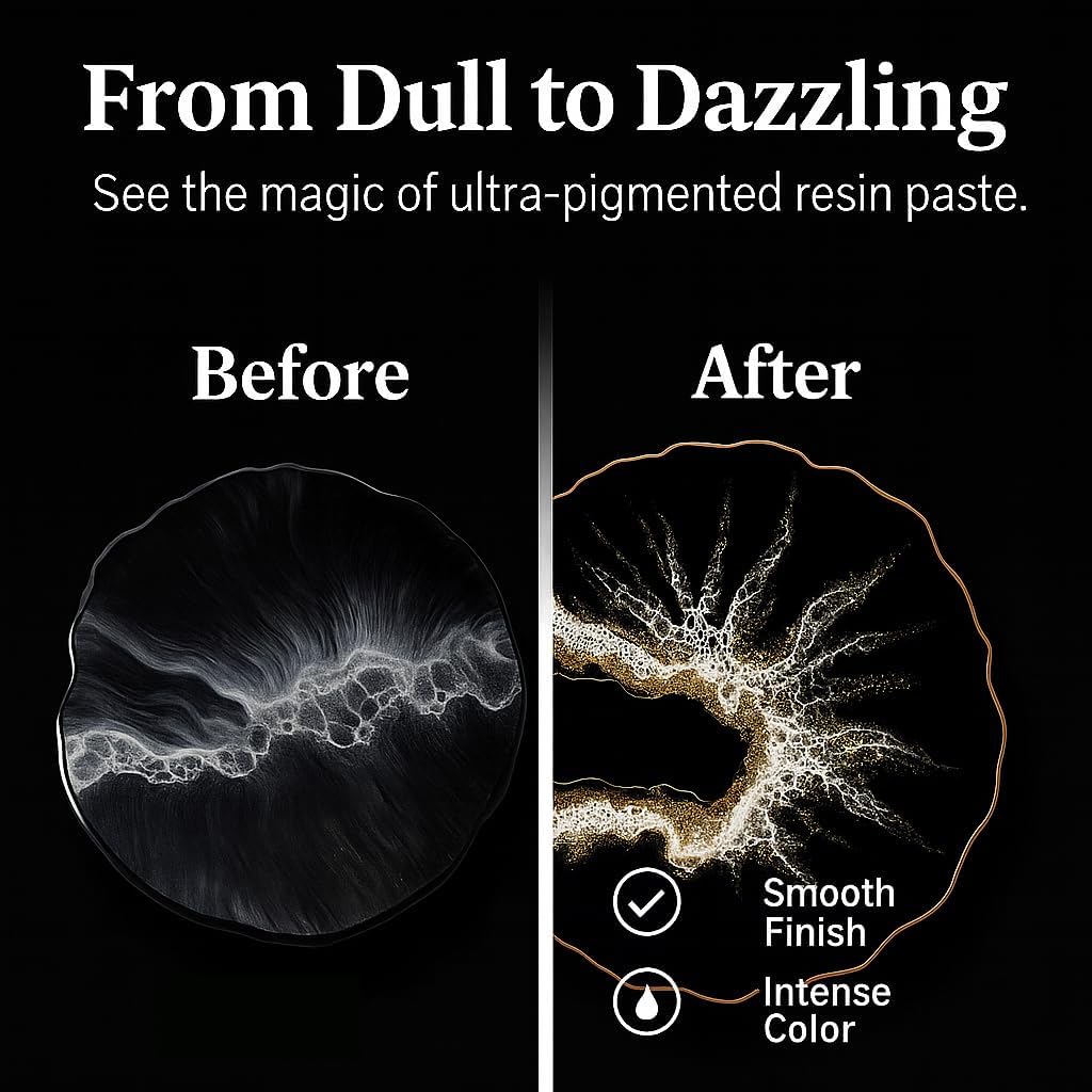 BALTIC DAY Black Abyss Epoxy Resin Pigment Paste XL (191g/6.7oz) – Opaque Epoxy Dye & High Concentration Coloring Paste, Mica Powder Alternative for Resin Art, Jewelry, Tumblers, River Tables & Crafts