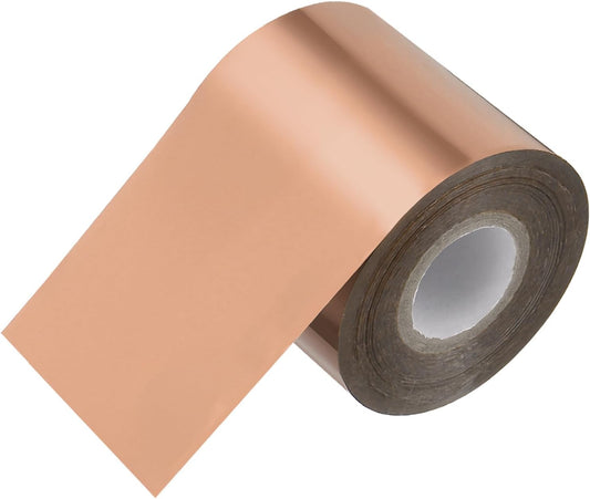 PATIKIL 2"x400Ft Hot Stamping Foil Paper, Heat Transfer Hot Stamping Paper Foil Roll for Leather DIY Logo Decor Craft Gift Package Scrapbook Card, Rose Gold