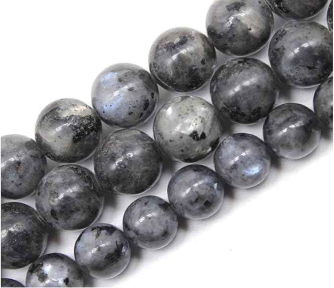 90pcs Adabele Natural Larvikite Black Labradorite Healing Gemstone 4mm (0.16 inch) Small Round Beads Gem Stone Spacer for Craft Jewelry Making GF20-4