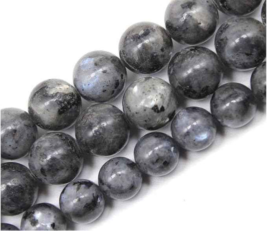 60pcs Adabele Natural Larvikite Black Labradorite Healing Gemstone 6mm (0.24 inch) Round Loose Beads Gem Stone Spacer for Craft Jewelry Making GF20-6