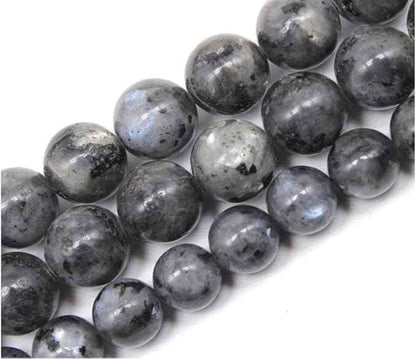 35pcs Adabele Natural Larvikite Black Labradorite Healing Gemstone 10mm (0.39 inch) Round Loose Beads Gem Stone Spacer for Craft Jewelry Making GF20-10