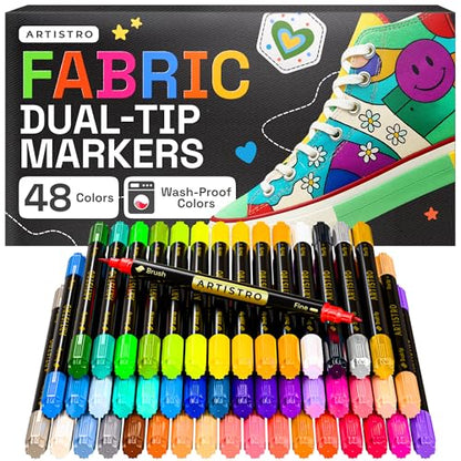 48 Dual Tip Fabric Markers Decorating Kit (48 Count)