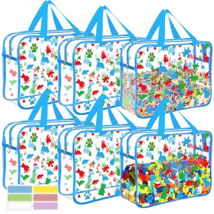 6 Packs Large Toy Storage Bags with Labels (6 Count)