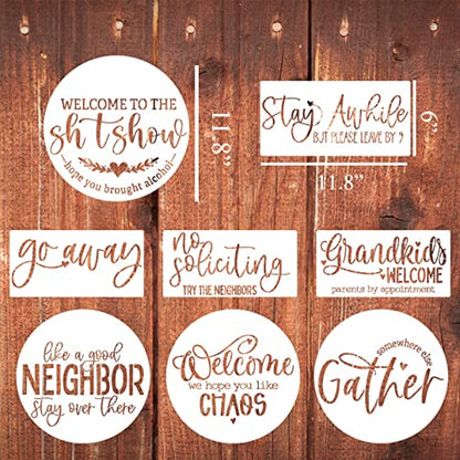 Welcome Stencils for Painting on Wood Funny Sarcastic Stencil 12"