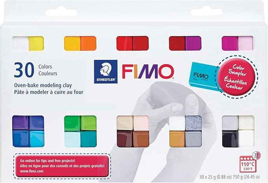 STAEDTLER 4 Pack - FIMO Soft Oven-Bake Polymer Modeling Clay (4 Sets of 30 pcs) Starter Kit for Scultpting, and Crafting for Beginners, Assorted Colors (0.88 oz Blocks), 120 Count