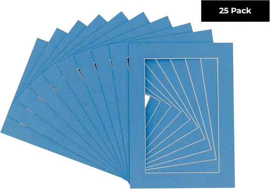 11x14 Mat for 8.5x11 Photo - Precut Bay Blue Picture Matboard for Frames Measuring 11 x 14 Inches - Bevel Cut Matte to Display Art Measuring 8.5 x 11 Inches - Acid Free Pack of 25 MATS