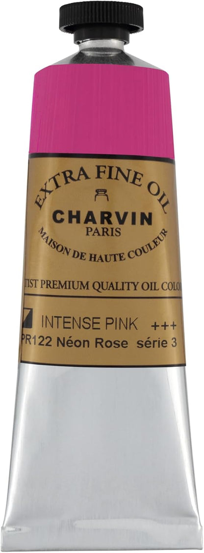 Charvin Extra Fine Oil Paint, Intense Pink 60 ml - Triple-Milled, Rich Texture, Poppy Oil-Based, Light-Fast, Handmade, Archival Quality
