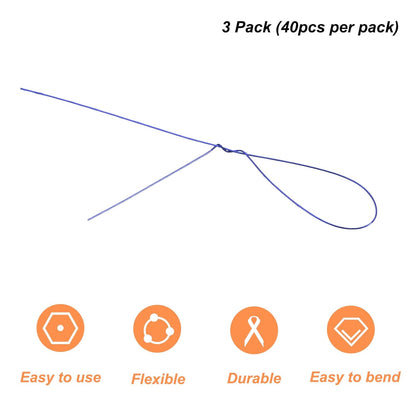 PATIKIL 32 Inch 22 Gauge Floral Stem Wire, 3 Pack/120 Pieces Bouquet Stem Paper Wrapped for DIY Crafts Flower Arrangements, Blue
