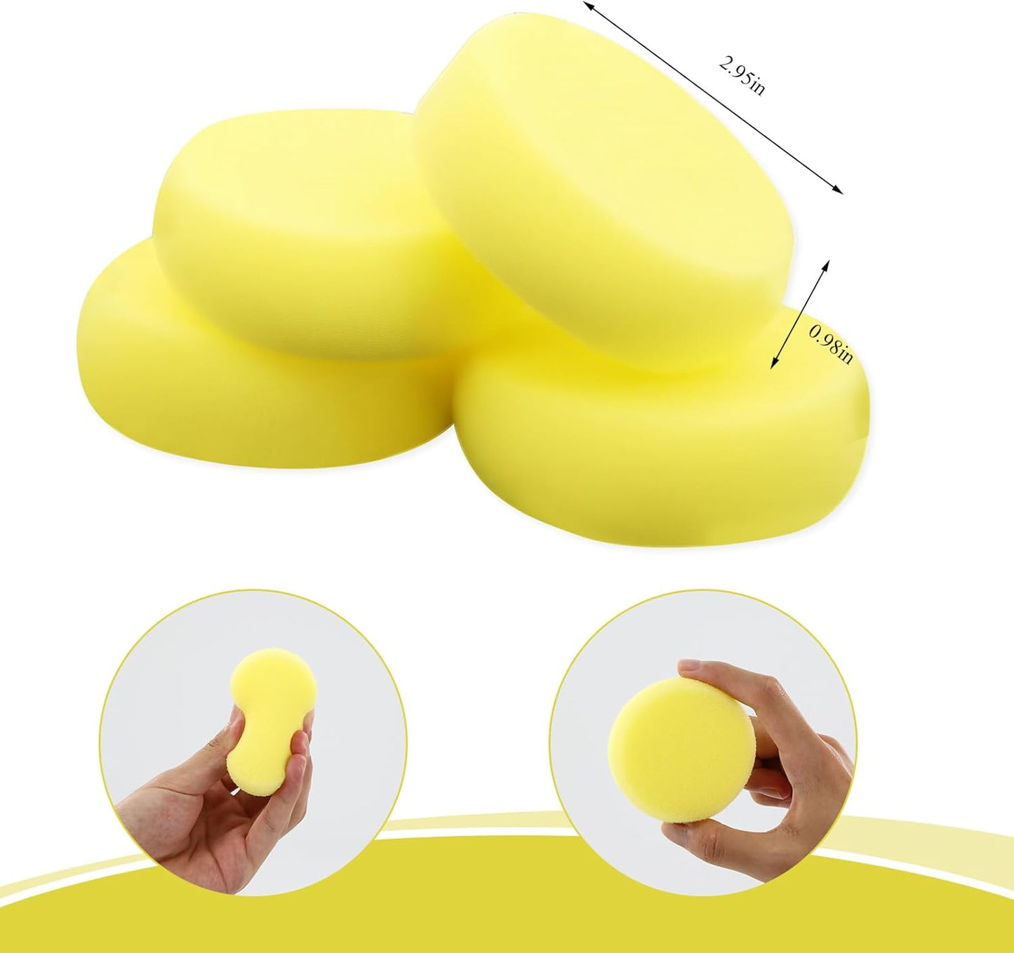 12 Pcs Pottery Sponges, Paint Sponges Tools, Round Big Yellow Sponge for Acrylic Painting, Clay, Craft, Watercolor and More