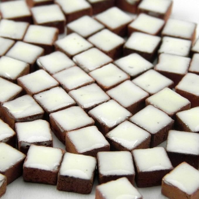 Micro Mosaic Tiles, 1000 Pieces, 0.19inch or 5x5mm for Authentic Roman Mosaics, Cream, RW01