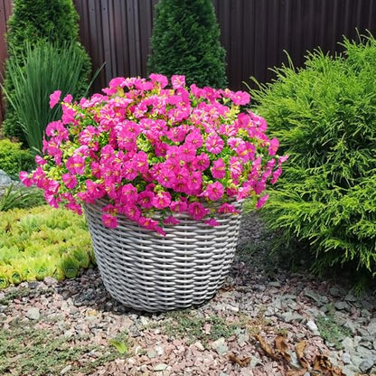 Artificial Flowers Fake Plants for Outdoors Decoration (12 Count)