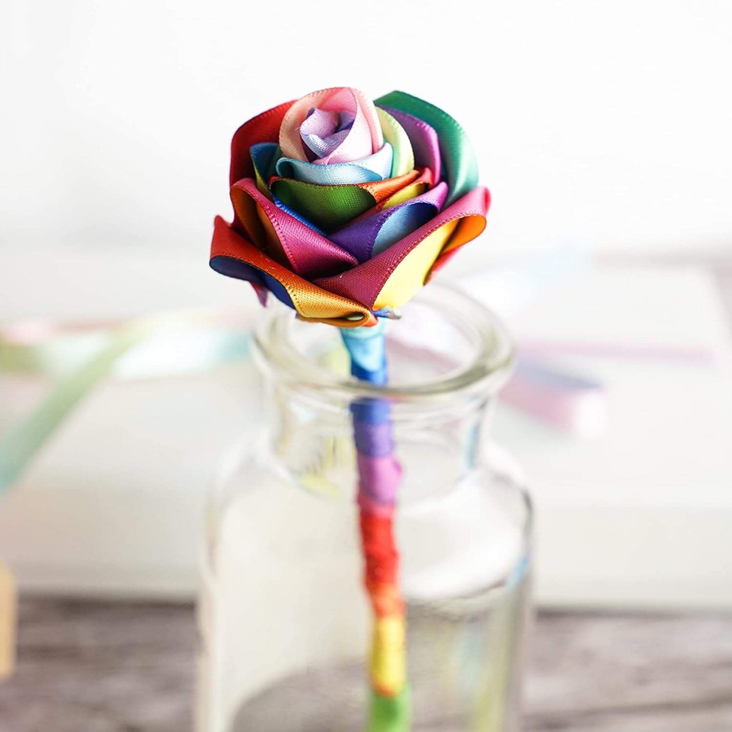 MEEDEE Satin Rainbow Ribbon 1 Inch - 25 Yards for Gift Wrapping, Birthday, Pride Party Decoration, Handmade Bows, DIY Crafts - Neon Color - Crafty Corner