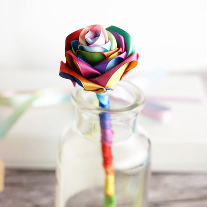 MEEDEE Satin Rainbow Ribbon 1 Inch - 25 Yards for Gift Wrapping, Birthday, Pride Party Decoration, Handmade Bows, DIY Crafts - Neon Color - Crafty Corner