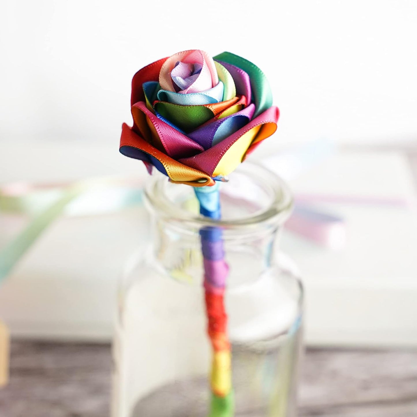 MEEDEE Rainbow Ribbon Satin Ribbon 1 inch Rainbow Satin Ribbon Rainbow Colored Ribbon for Crafts Gift Wrapping Pride Birthday Party Decoration DIY Rainbow Hair Bows - 25 Yards - Crafty Corner