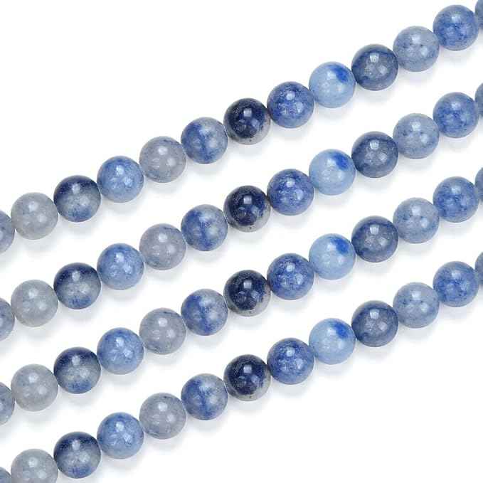 45pcs Adabele Natural Blue Aventurine Healing Gemstone 8mm (0.31 inch) Round Loose Beads Gem Stone Spacer for Craft Jewelry Making GF6-8