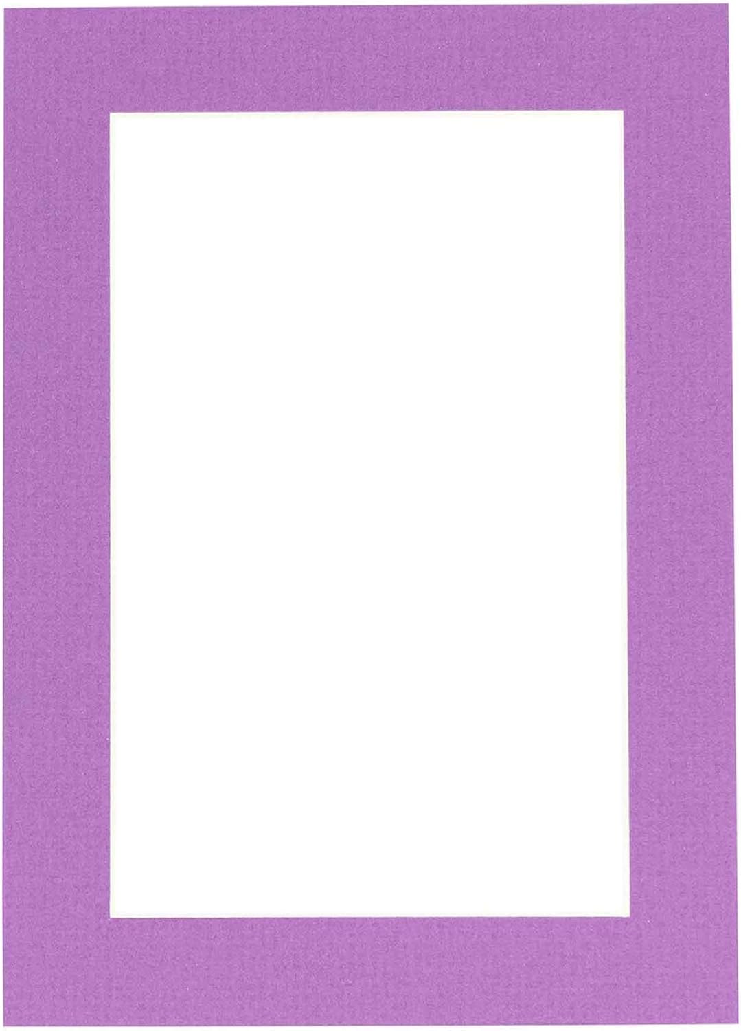 Poster Palooza 8x10 Mat Bevel Cut for 5x8 Photos - Acid Free Dark Purple Precut Matboard - For Pictures, Photos, Framing - 4-ply Thickness
