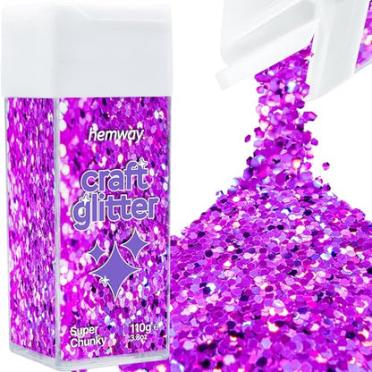Craft Glitter Shaker Purple Holographic 110g Super Chunky (3.9 Ounce)