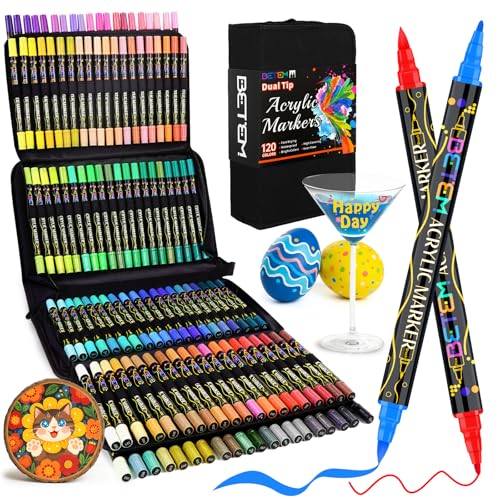 120 Colors Paint Markers for Glass (120 Count)