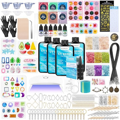 400g UV Resin Kit with Light and Molds