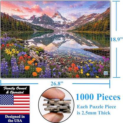 Glacier Lake Reflections 1000 Pieces Large Format Jigsaw Puzzle