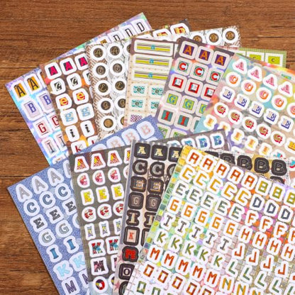 2600+ Pcs Retro Alphabet Sticker Book