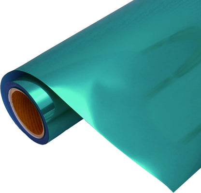 3 Yard x 20" Wide Roll Threadart Metallic Foil Aqua Heat Transfer Vinyl Film | Compatible with Venture Explore and Maker, Silhouette Cameo, & Large Format Cutters