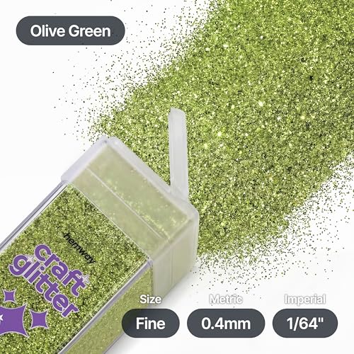 Craft Glitter Shaker Olive Green 110g Fine (4.6 Ounce)