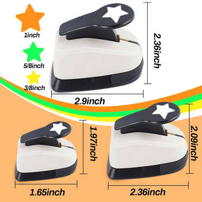 Star Hole Punch, Star Punch, Star Paper Punch, Star Hole Puncher, Star Puncher for Crafts, Star Lever Punch, 1 inch Craft Punch, 5/8 inch Hole Punch Shape, 3/8 inch Paper Punch for Crafting - Crafty Corner
