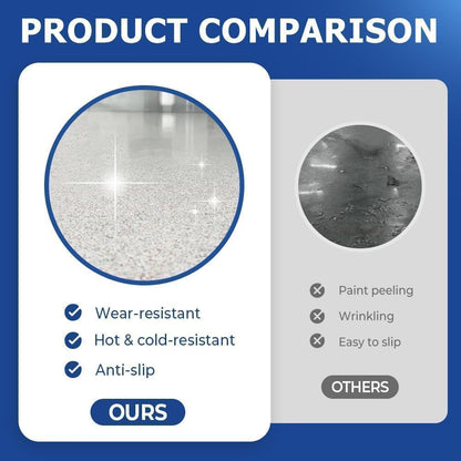 Epoxy Colored Sand Floor Paint, Epoxy Floor Paint for Concrete, High Gloss Marble Effect Coating, Waterproof Non-Slip Concrete Paints, Suitable for Indoor/Outdoor Use (Orange,64 oz/2 kg)