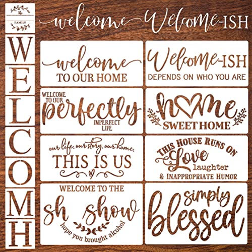 Welcome Stencils for Painting on Wood Sign
