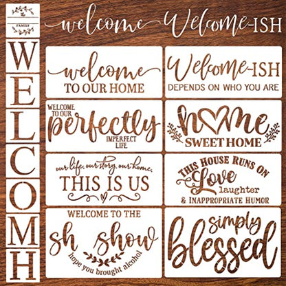 Welcome Stencils for Painting on Wood Sign
