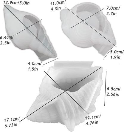 3PCS Conch Silicone Tray Resin Mold Unique Sea Snail Mould for Epoxy Resin Casting Jewelry Plate Candle Holder Trinket Storage Mold for DIY Art Crafts Supplies Home Decor