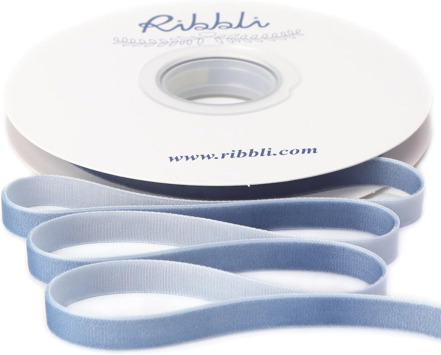 Ribbli Dusty Blue Velvet Ribbon 3/8 Inches Continuous10 Yard Spool Blue Christmas Ribbon for Gift Wrapping Crafts Home Decor - Crafty Corner