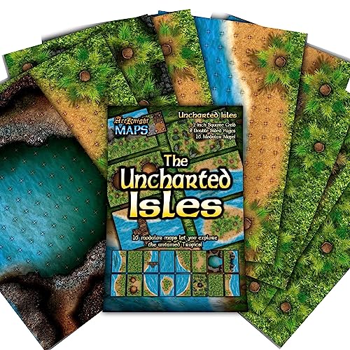 The Uncharted Isles Roleplaying Battlemaps; 16 Modular RPG Maps in 8 Double