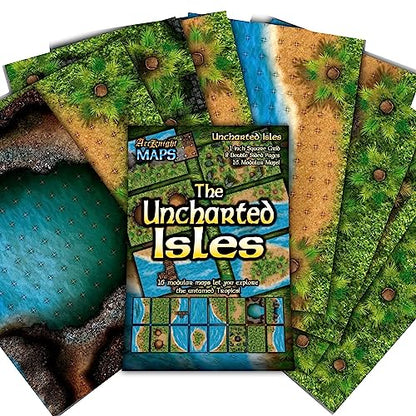 The Uncharted Isles Roleplaying Battlemaps; 16 Modular RPG Maps in 8 Double