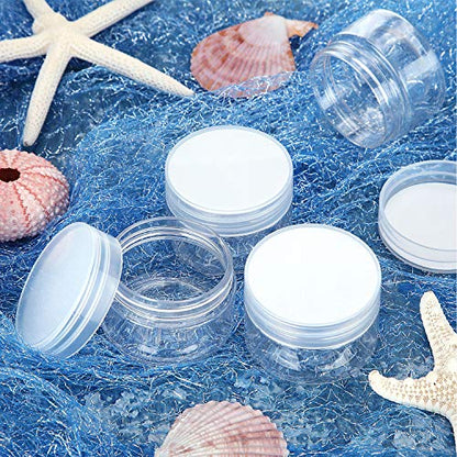 12 Pack 2 oz Plastic Container Jars with Lids Round Clear Travel Cosmetic Container Slime Jars for Toiletries (12 Count)
